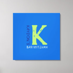 K Monogramm Anfangsleiste Bar Mizwa Anmeldetafel Leinwanddruck