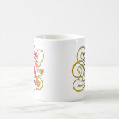 K-Monogramm-"gotischer Regenbogen-" Tassenschalen Kaffeetasse (Mittel)