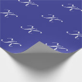 "K" Monogramm Initial Weiß auf Blau Geschenkpapier (Ecke)