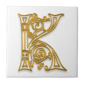 K-Monogramm-"irisches Gold" Keramik-Fliese Fliese (Vorderseite)