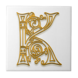 K-Monogramm-"irisches Gold" Keramik-Fliese Fliese