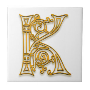 K-Monogramm-"irisches Gold" Keramik-Fliese Fliese