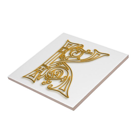 K-Monogramm-"irisches Gold" Keramik-Fliese Fliese (Seite)