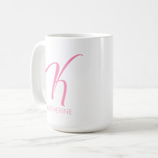 K Monogramm Personalisiert Kaffeetasse (Vorderseite Links)