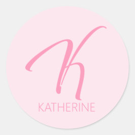 K Monogramm Personalisiert Runder Aufkleber