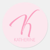 K Monogramm Personalisiert Runder Aufkleber (Vorderseite)