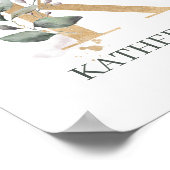 K Monogramm Personalisiertes Faltblatt Poster (Ecke)