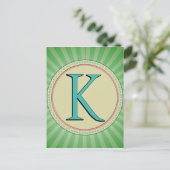 K MONOGRAMM SCHREIBEN POSTKARTE (Stehend Vorderseite)