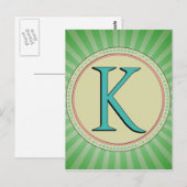 K MONOGRAMM SCHREIBEN POSTKARTE (Vorne/Hinten)