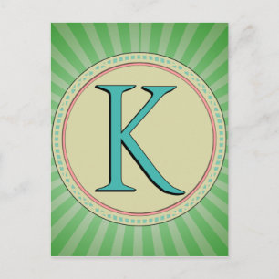 K MONOGRAMM SCHREIBEN POSTKARTE