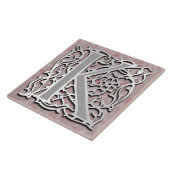 K-Monogramm-"Silber-Stein" Keramik-Fliese Fliese (Seite)