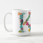 K Monogramm-Tasse, Initial, Botanisch Kaffeetasse (Links)