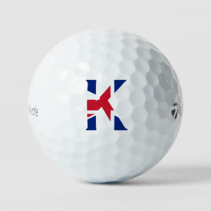 K Monogramm überlagert auf der Flagge der Union tm Golfball