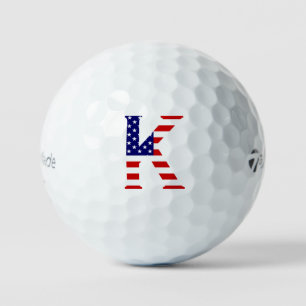 K Monogramm überlagert auf US-Flagge tmtp5 gbcnt Golfball