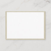 K Monogramm, Weiß/Beige-Rahmen-Empfang Begleitkarte (Rückseite)