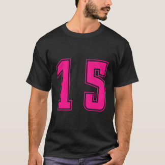 K Nummer 15 Team Junior Sports K nummerierte Unifo T-Shirt