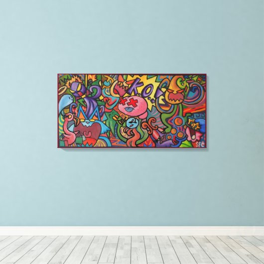 K.O. By Squid Fear City (2.5) Leinwanddruck (Insitu (Holzboden))