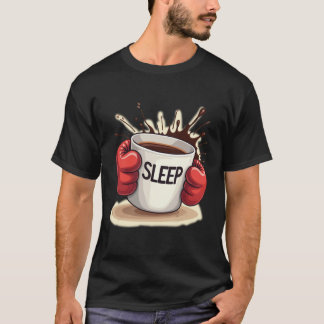 K.O.-Kaffee | Lustige Box-Kaffee-vs.-Schlaf-Szene T-Shirt