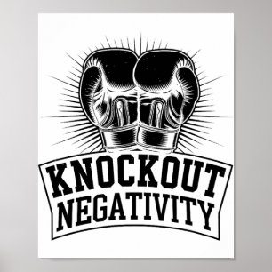 K.O. Negativität Boxer Sport Kraft Gym Athlet Poster