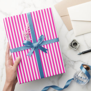 K.O. Rosa und Weiße Streifen Geschenkpapier
