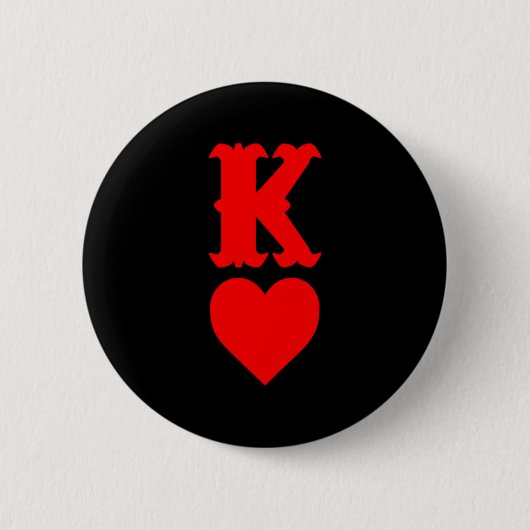 K Of Hearts Love Couples Valentines Day For Button (Vorderseite)