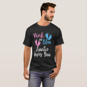 K Or Blue Auntie Loves You Gender Reveal T-Shirt (Vorne ganz)