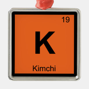 K - Periodisches Tabellensymbol der Kimchi Chemie Silbernes Ornament