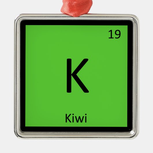 K - Periodisches Tabellensymbol der Kiwi Fruchtche Ornament Aus Metall (Vorne)