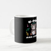 K-Pop and Chill Anime Cat Manga Music Kpop Fans Kaffeetasse (Vorderseite Links)