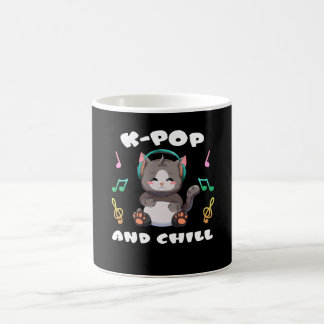 K-Pop and Chill Anime Cat Manga Music Kpop Fans Kaffeetasse