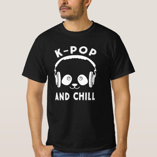 K-Pop and Chill Shirt - Cute Kawaii Panda (Vorderseite)