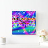 K-Pop Art Wall Clock Quadratische Wanduhr (Zuhause)
