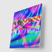 K-Pop Art Wall Clock Quadratische Wanduhr (Winkel)