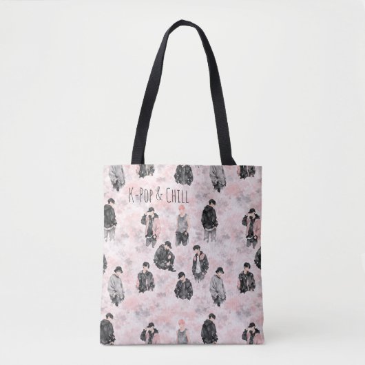 K-Pop & Chill Aesthetic Silhouette Minimalist  Tasche (Vorderseite)