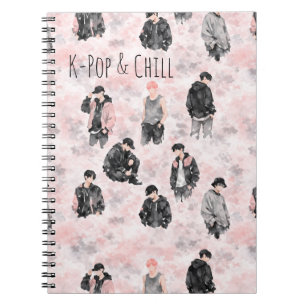K-Pop & Chill Minimalistische Silhouette Ästhetik Notizblock