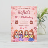 K-Pop Demon Hunter Girl Birthday Einladung (Stehend Vorderseite)