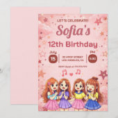 K-Pop Demon Hunter Girl Birthday Einladung (Vorne/Hinten)