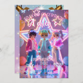 K-Pop Demon Hunters themed birthday parties,Golden Einladung (Vorne/Hinten)