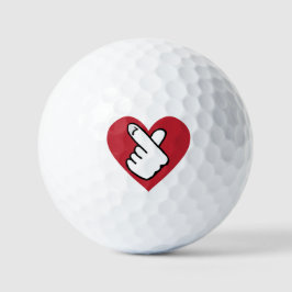 K-Pop Finger Heart Black Red Golfball