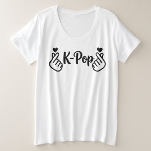 K-Pop Finger Heart Minimalist Grafik T-Shirt