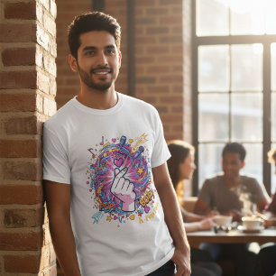 K-Pop Finger Heart Pop-Art-Design T-Shirt