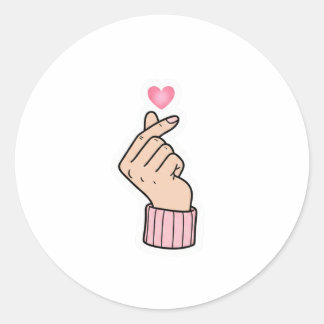 K-Pop Fingerherz - Süßes rosa ästhetisches Sticker