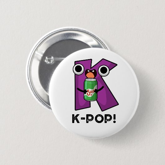 K-Pop Funny Music Soda Pop Pun Button (Vorne & Hinten)