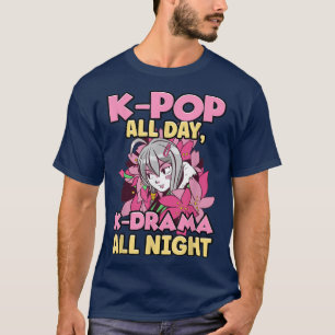 K-Pop Ganztägig, K-Drama Ganznacht Anime Manga T-S T-Shirt