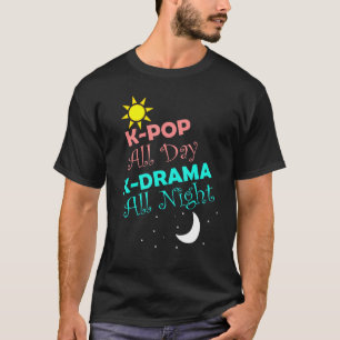 K-Pop Ganztägiges K-Drama Allabendlich koreanische T-Shirt