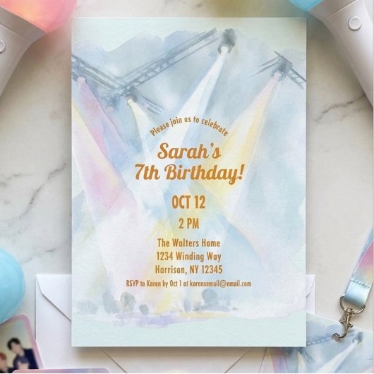 K-Pop Geburtstag für Vorpubertäre Einladung