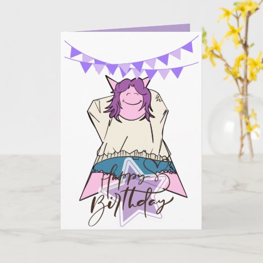 K-Pop Geburtstagskarte Karte (Gelbe Blume)