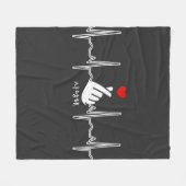 K-Pop Heart Finger Hand Symbol Saranghae EKG Fleecedecke (Vorderseite (Horizontal))