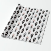 K-Pop Idols Silhouette Aesthetic Seamless Pattern Geschenkpapier (Ungerollt)