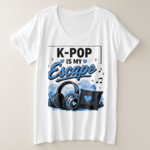 K-POP Is My Escape Kopfhörer Grafik T-Shirt